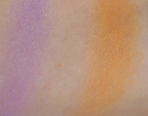 Kiko High Pigment Wet and Dry Eyeshadows in 24 Pearly Violet (left) and 20 Pearly Tangerine (right)